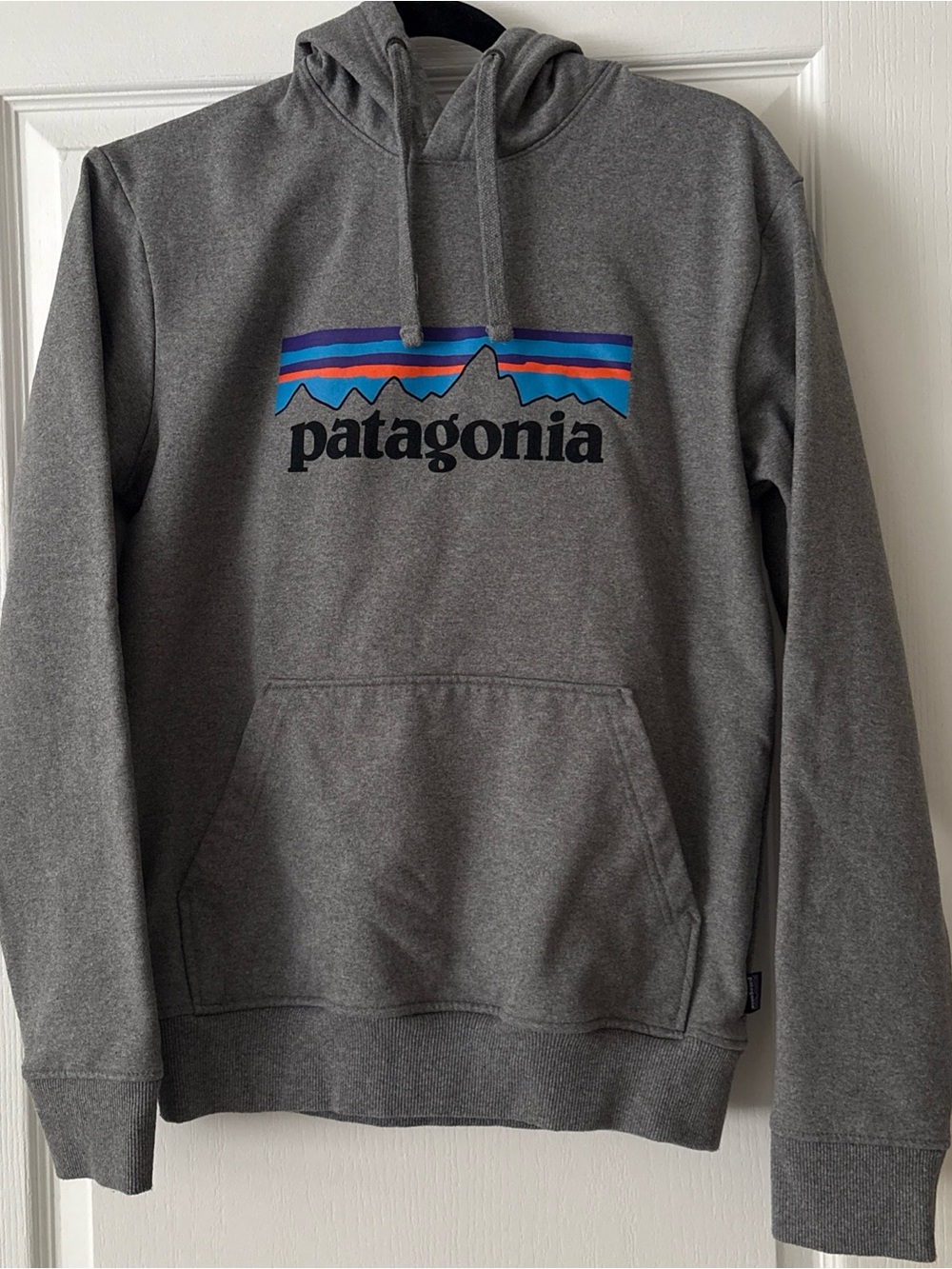 Patagonia Gray Pullover Hoodie Heavyweight Men Sizing Small VG Condition